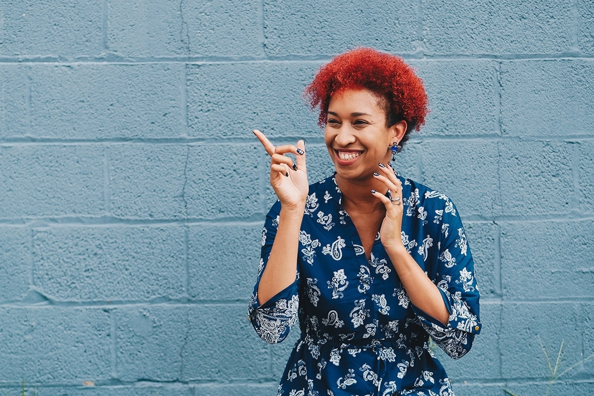 woman smiling